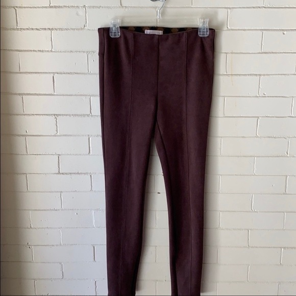 Anthropologie Faux suede leggings zipper bottom - Picture 3 of 8